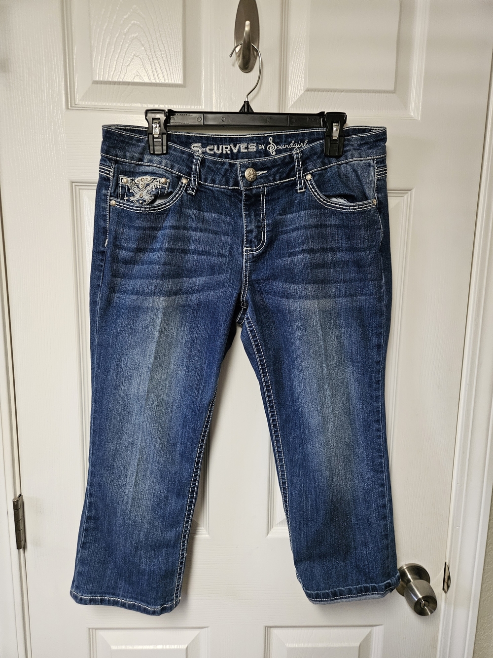 Soundgirl Dark Blue Cropped Stretch Jeans